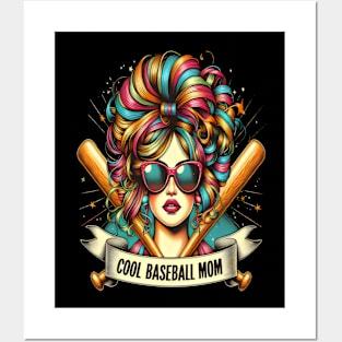 Vibrant Hair, Fierce Stance  Cool Baseball Mom Posters and Art
